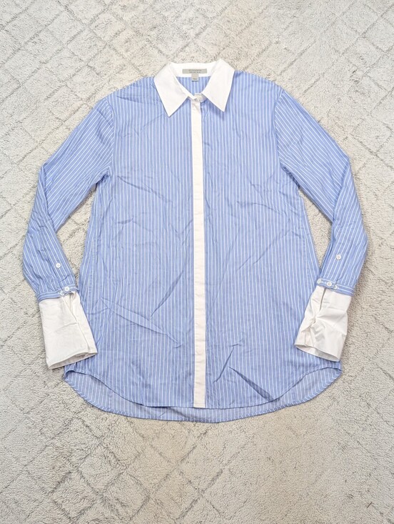 All Saints Dresses & Skirts - Allsaints Dress Womens 2 Blue Stripe Alber Long Sleeve Shirtdress Relaxed